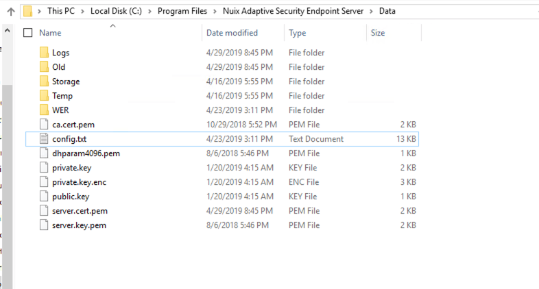 The location of the config.txt file. 